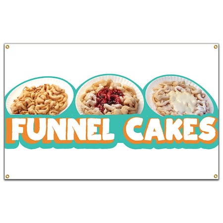 Signmission Funnel Cakes Banner Concession Stand Food Truck Single Sided B-96 Funnel Cakes19